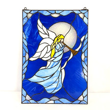 Vitral apanhador de sol estilo Tiffany 20 x 14 dupla face com suporte comprar usado  Enviando para Brazil