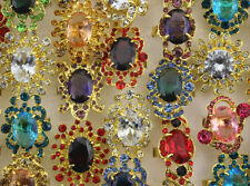 Lotes de joias por atacado 43 peças anéis de festa femininos de strass de vidro da moda mista, usado comprar usado  Enviando para Brazil
