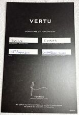 Vertu signature certificate for sale  LONDON