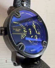 Relógio de pulso Diesel Gents DZ7257 mostrador azul e pulseira de couro preto - Precisa de bateria comprar usado  Enviando para Brazil