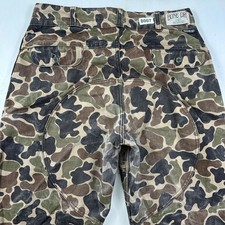 Antiga calça vermelha cabeça osso seco joelho duplo 33x32 pele de sapo camuflada feita nos EUA estilo RRL comprar usado  Enviando para Brazil
