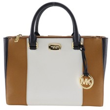 Bolsa tote feminina Michael Kors couro marrom/preto/branco comprar usado  Enviando para Brazil