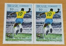 PELE - 1969 Casa da Moeda Brasil 10¢ Selo 1000º gol - 2 painéis de selos comprar usado  Enviando para Brazil