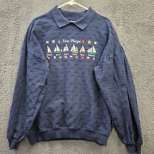 Camisa polo masculina Crazy Shirts pequena manga longa malha pesada vintage anos 90 veleiro comprar usado  Enviando para Brazil