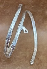 Lindo colar de corrente Omega cúpula prata esterlina 925 Milor Itália 4 mm de largura 18"" comprar usado  Enviando para Brazil
