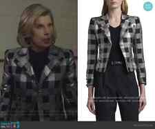 $5795 *raro* CHAQUETA BLAZER DE LANA PLATEADA METÁLICA A CUADROS AUDACES DE GIORGIO ARMANI M segunda mano  Embacar hacia Argentina