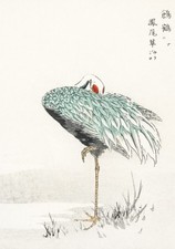 Używany, Plakat 70x100cm White-naped Crane, Kashu Vintage do Salonu na sprzedaż  PL