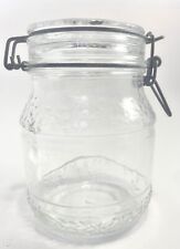 Usado, VINTAGE FLORAL ENSEADA FIO DE VIDRO TRANSPARENTE FARDO FARDO FRASCO DE ARMAZENAMENTO PRESERVAÇÃO 1 LITRO ITÁLIA comprar usado  Enviando para Brazil