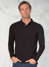 Camisa polo masculina manga longa casual gola alta pique rugby polo P-2XL comprar usado  Enviando para Brazil