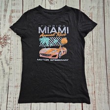Camiseta Feminina Miami Motor Speedway Annual Race Aeropostale Preta Manga Curta M, usado comprar usado  Enviando para Brazil