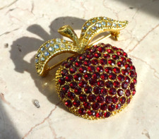 Brosche apfel strass gebraucht kaufen  Dülmen