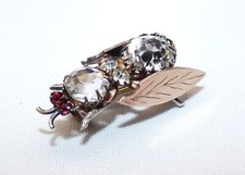 CONJUNTO DE BROCHE ANTIGO VITORIANO PRATA E OURO INSETOS MOSCA INSETOS BROCHE PIN DE RENDA PASTA INSETO comprar usado  Enviando para Brazil