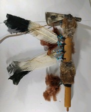 Machado Tomahawk índio nativo americano vestido com pele cerimonial e couro 20" comprar usado  Enviando para Brazil