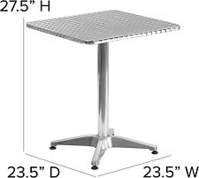 MESA DE ALUMÍNIO QUADRADA PARA AMBIENTES INTERNOS E EXTERNOS FLASH FURNITURE 23,5"", usado comprar usado  Enviando para Brazil