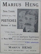 Advertisement marius heng d'occasion  Expédié en Belgium