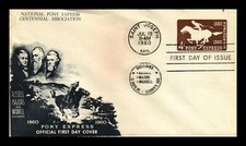 US COVER PONY EXPRESS CENTENNIAL 4C PAPELARIA POSTAL FDC MAPA TRASEIRO comprar usado  Enviando para Brazil