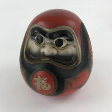 Usado, Cofrinho japonês de gesso Daruma caixa de poupança estatueta vintage vermelha auspiciosa BD912 comprar usado  Enviando para Brazil