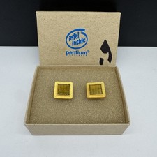 Brincos antigos processador Intel Pentium joalheria *processador real* tom dourado raro comprar usado  Enviando para Brazil