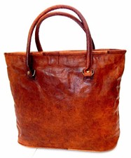 Saco de ombro grande de couro vintage Tote A Perfect Shopping Brown Women's comprar usado  Enviando para Brazil