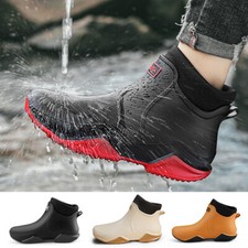 Botas de chuva unissex sapatos aquáticos ao ar livre PU impermeável botas masculinas forro de pelúcia EUA10 comprar usado  Enviando para Brazil