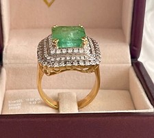Anel de prata esmeralda natural 925 peso esmeralda 9,48 quilates 10,88 gms comprar usado  Enviando para Brazil