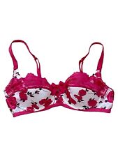 Sutiã feminino M&S marfim rosa rosas cetim levemente acolchoado varanda tamanho 30 C novo comprar usado  Enviando para Brazil