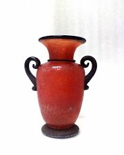 MURANO GAMBARO & POGGI VERMELHO CORROSO ÂNFORA ARTE VASO TIGELA DE VIDRO ASSINADO, usado comprar usado  Enviando para Brazil