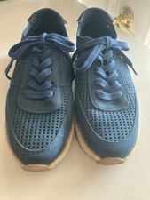 Tênis AREZZO azul marinho camurça perfurada espadrille 8.5 EUA tamanho 39EU tamanho 37Brasil comprar usado  Enviando para Brazil