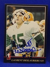 1986 Jogo CFL FOOTBALL LAURENT DESLAURIERS Cartão autografado AA4115 comprar usado  Enviando para Brazil