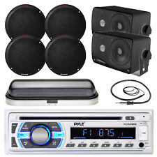 Altavoces Marinos Negros 6.5", Altavoces 3.5", Juego de Antenas de Radio SD Bluetooth Pyle USB SD segunda mano  Embacar hacia Argentina