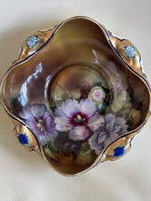 TIGELA DE PORCELANA PINTADA À MÃO NORITAKE FEITA NO JAPÃO 8" X 7,5" X 3,25" comprar usado  Enviando para Brazil