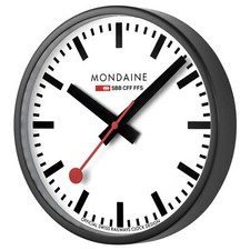 MONDAINE Wanduhr schwarz, Durchmesser 25cm, A990.CLOCK.12SBB comprar usado  Enviando para Brazil