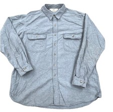 Camisa De Colección Pelirroja Hombres XL Gris Abotonada Gamuza Tela Gruesa Pesada Campamento Y2K segunda mano  Embacar hacia Mexico