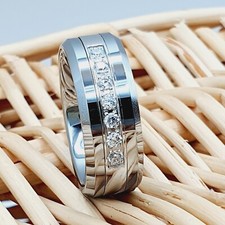 Silver tungsten engagement for sale  Rutherford