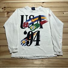 Camisa de manga comprida vintage 1994 Copa do Mundo futebol juvenil grande, usado comprar usado  Enviando para Brazil