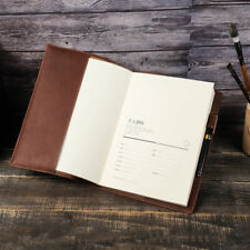 Capa de Livro de Couro Genuíno Business A5 B5 Notebook Book Case Escritório + Suporte para Caneta comprar usado  Enviando para Brazil