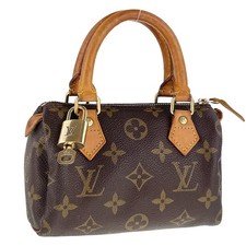 Bolsa de mão Louis Vuitton monograma mini tecido de couro rápido marrom 3449, usado comprar usado  Enviando para Brazil