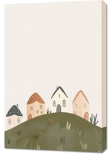 Obraz 60x90cm Wzory dla Dzieci, Dziewczynki i Chłopca - Domki na sprzedaż  PL