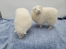 2 ovelhas dorset de porcelana Meier Alemanha com cabelo lanoso real/falso. Assinado pelo artista, usado comprar usado  Enviando para Brazil