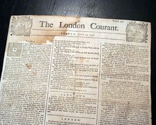 Jornal antigo raro Londres Inglaterra era da rebelião jacobita 1746 com impressões de cabeça de mastro comprar usado  Enviando para Brazil