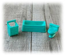 Móveis de banheiro aquáticos vintage da década de 1970 para casa de bonecas 1:16 banheira vaso sanitário pia parcial, usado comprar usado  Enviando para Brazil