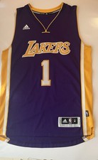 Camiseta D’Angelo Russell #1 Los Angeles Lakers Adulto Roxa Média Adidas NBA comprar usado  Enviando para Brazil