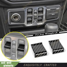 Interruptor de control de ventana de fibra de carbono para Jeep Wrangler JL 18-23 ajuste cubierta embellecedor segunda mano  Embacar hacia Mexico