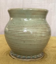 Ceramic vase green for sale  FLINT