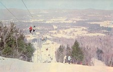 1964 NH Henniker Pats Peak cadeira área de esqui elevador vista colina cartão postal perfeito N66 comprar usado  Enviando para Brazil