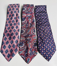 Lote de 3 Gravatas Masculinas Italianissimo Geométricas Paisley Vermelho, Azul Roxo Vintage comprar usado  Enviando para Brazil