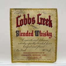 Continental Distilling Corp. Cobbs Creek Blended Whisky Label - Filadélfia, PA, usado comprar usado  Enviando para Brazil
