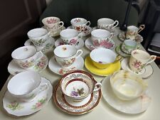 Lote de 15 conjuntos antigos de xícaras e pires de chá porcelana inglesa e muito mais! comprar usado  Enviando para Brazil