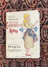 Usado, AVENTAL CINDERELA VINTAGE PADRÃO DE COSTURA WALT DISNEY PRODUCTIONS JC PENNEY DÉCADA DE 1950 comprar usado  Enviando para Brazil