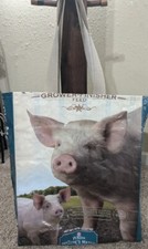 NOVA Bolsa de Alimentação Porco Natureza Tecido Forrado Upcycled Ótima Bolsa Tote Alças de Tecido Fazenda de Porcos comprar usado  Enviando para Brazil